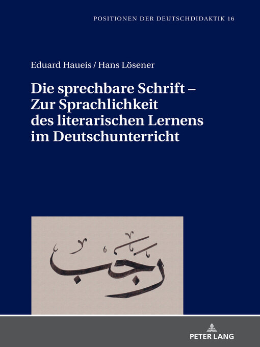 Title details for Die sprechbare Schrift – Zur Sprachlichkeit des literarischen Lernens im Deutschunterricht by Christoph Bräuer - Available